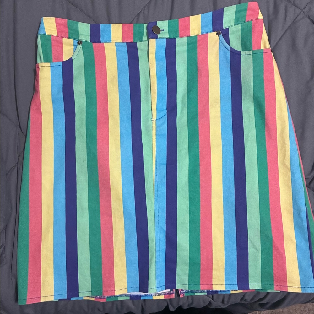 Modcloth Multicolor Vertical Stripe Bermuda Shorts